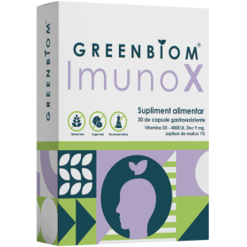 ImunoX Prebiotic – Suport complet pentru imunitate și vitalitate, 30 capsule, Greenbiom