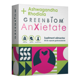 Anxietate Prebiotice – reducerea stresului, echilibrul axei intestin-creier, 30 capsule, Greenbiom