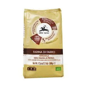 Faina de spelta integrala macinata cu piatra ecologica, 500 g, Alce nero