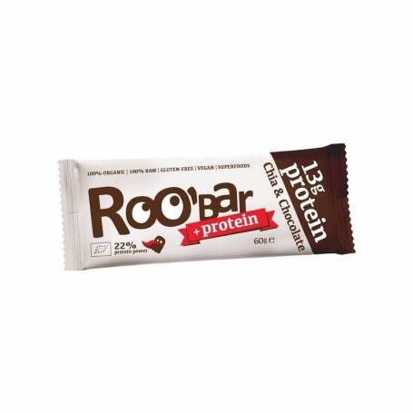Baton proteic raw bio cu chia si ciocolata 60g ROO BAR