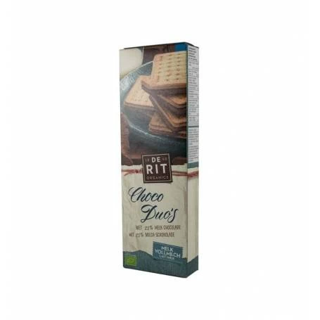 Choco Duo, biscuiti cu ciocolata cu lapte - eco-bio 150g - De Rit