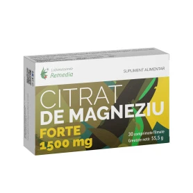 Citrat de magneziu forte, 1500 mg,30 comprimate, Remedia