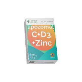 Vitamina C + D3 + Zinc Lipozomal, 30 capsule, Remedia