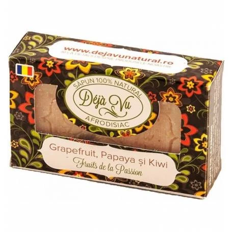 Sapun Natural cu grapefruit, papaya si kiwi - Fructele pasiunii - 90g - Deja Vu