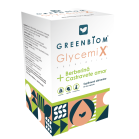 GlycemiX - Prebiotic inovator pentru echilibrul glicemic si satatea metabolica, 60 capsule, Greenbiom
