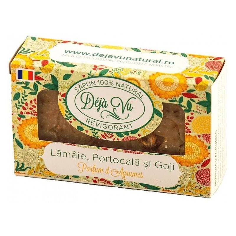 Sapun Natural lamaie, portocala si goji - Parfum de citrice - 90g -