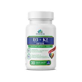 Vitamina D3 + K2 Optim, sustine sistemul osos, 30 capsule, Onedia