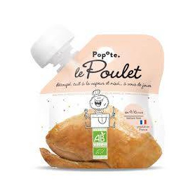 Piure cu 51 % carne de pui, 4-6 luni, eco-bio, 60 g, Popote