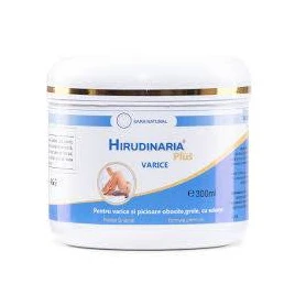 Crema varice Hirudinaria plus cu extract de lipitori, 300 ml, Medicer