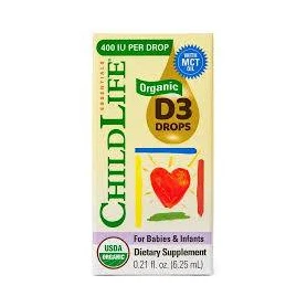 Vitamina D3 pentru copii, 400 UI, 6.25 ml, Child Life - Secom