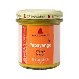 Crema tartinabila vegetala Papayango cu papaya picanta si mango, fara gluten, 160 g, Zwergenwiese