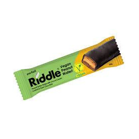 Napolitana vegana cu pasta de arahide si crema de cacao, 35 g, Riddle - Rawckers