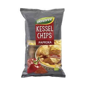 Chipsuri de cartofi cu boia, eco-bio, 125 g, Dennree