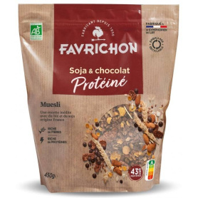 Musli cu 43% proteine, soia si ciocolata, eco-bio, 450 g, Favrichon