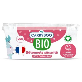 Betisoare cu bumbac securizate pentru bebelusi, eco-bio, 150 bucati, Carryboo
