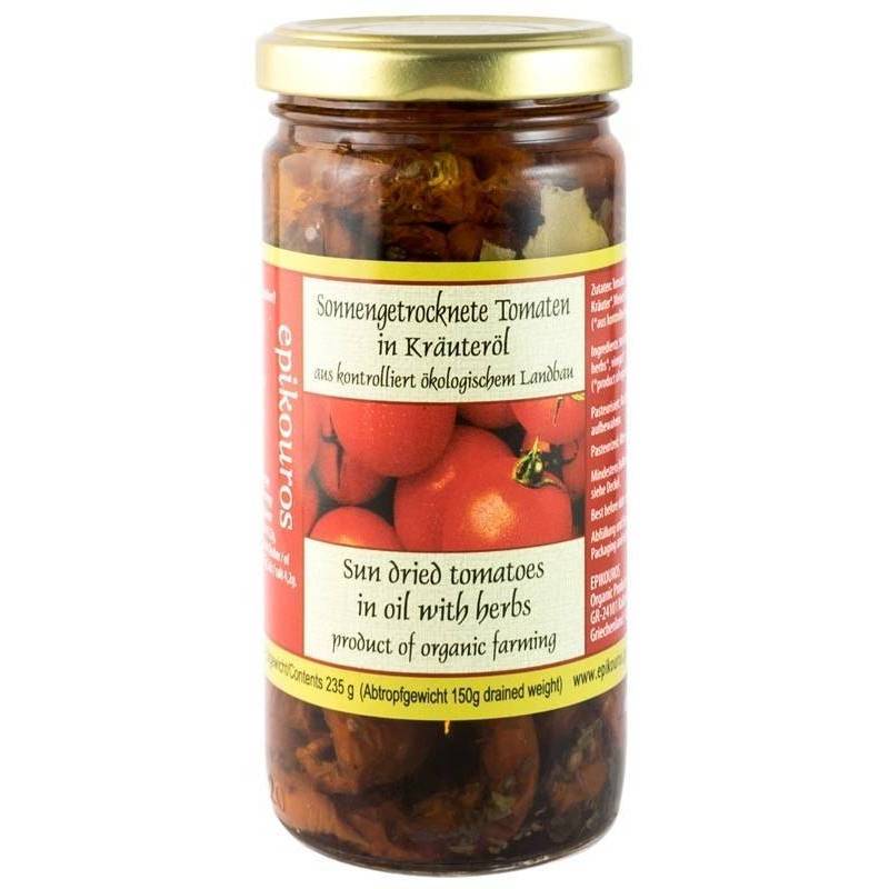 Rosii uscate la soare, in ulei cu ierburi - eco-bio 235g - Epikouros