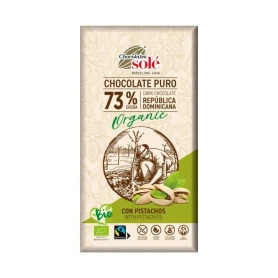 Ciocolata neagra cu fistic 73% cacao, eco-bio, 135 g ,Chocolates Sole