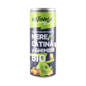 Bautura racoritoare carbogazoasa din mere, catina si ghimbir, eco-bio, 250 ml, Katinola