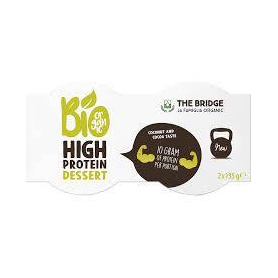 Desert bogat in proteine din fasole fava cu cocos si cacao, 2 x 135 g, The Bridge