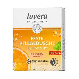 Gel de dus solid cu portocala si menta,  High Vitality, eco-bio, 50 g, Lavera