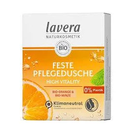 Gel de dus solid cu portocala si menta,  High Vitality, eco-bio, 50 g, Lavera