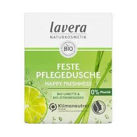 Gel de dus solid cu lime Happy Freshness, eco-bio, 50 g, Lavera