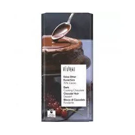 Ciocolata cuvertura amaruie, eco-bio, 80 g, Vivani