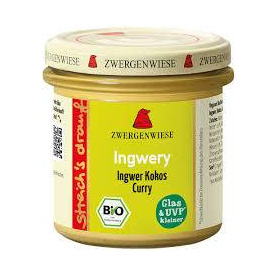 Crema tartinabila cu ghimbir, cocos si curry, fara gluten, eco-bio, 135 g, Zwergenwiese