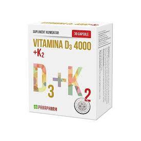 Vitamina D3 4000 + K2, 30 capsule, Parapharm