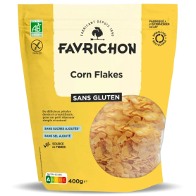 Fulgi de porumb, fara gluten, eco-bio, 400 g, Favrichon