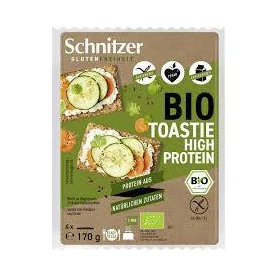 Paine toast bogata in proteina, fara gluten, 4 felii, 170 g, Schnitzer