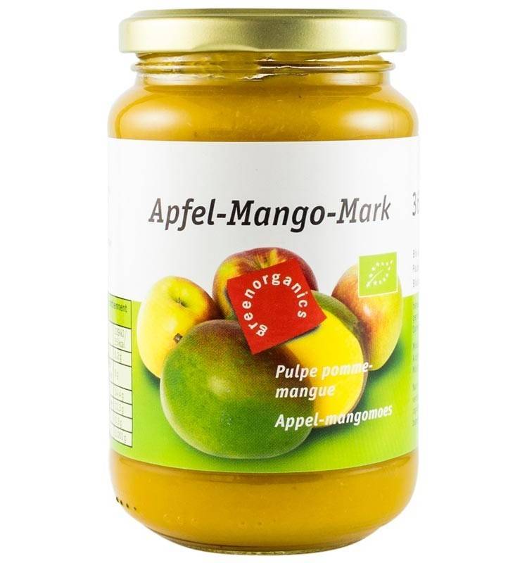 Piure din pulpa de mere si mango - eco-bio 360g - green organics