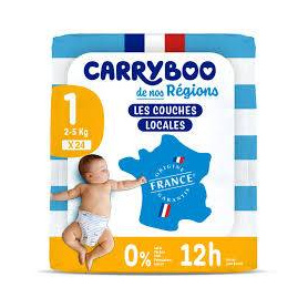 Scutece pentru nou nascuti, marimea 1, C1 2-5 kg, fara parfum, Carryboo