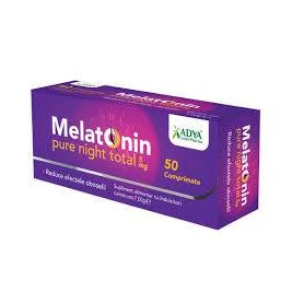 Melatonin Pure Night Total, 5 mg, 50 comprimate, Adya Green Pharma