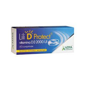 Vitamina D3, Lili D Protect, 2000 UI, 60 comprimate, Adya Green Pharma