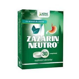 Zazarin Neutro Menta, pentru arsuri gastrice, 30 comprimate, Adya Green Pharma