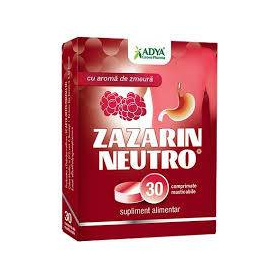 Zazarin Neutro cu aroma de zmeura, pentru arsuri gastrice, 30 comprimate, Adya Green Pharma