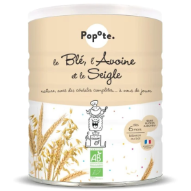 Cereale pentru copii din grau, ovaz si secara, +6 luni, eco-bio, 220 g, Popote
