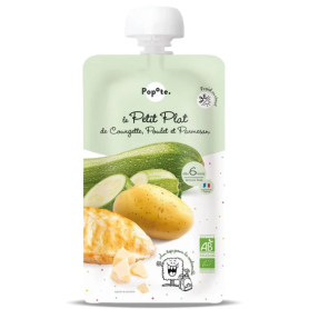 Mancare din dovlecel, pui si parmezan, +6 luni, eco-bio, 180 g, Popote