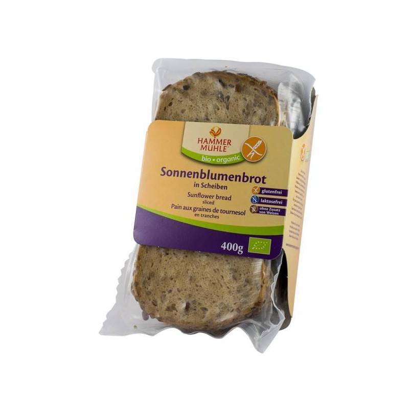Paine fara gluten cu seminte de floarea soarelui, feliata - eco-bio,