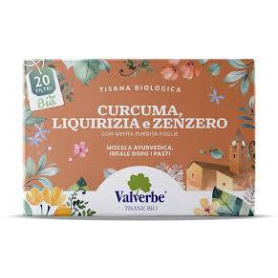 Ceai pentru raguseala, cu ghimbir, turmeric si lemn dulce, eco-bio, 20 plicuri, Valverbe