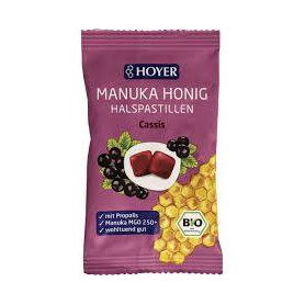 Dropsuri cu propolis, coacaze si miere de Manuka 250 +, fara gluten, eco-bio, 30 g, Hoyer