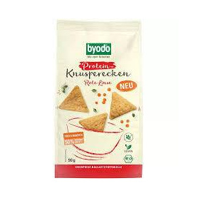 Mini Crackers proteici cu linte rosie, fara gluten, eco-bio, 90 g, Byodo