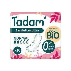 Absorbante hipoalergenice, Ultra Normal +, eco-bio, 16 bucati, Tadam