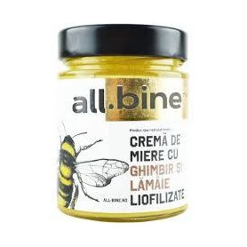 Crema de Miere cu Ghimbir si Lamaie Liofilizate, 300 g, ALL .BINE