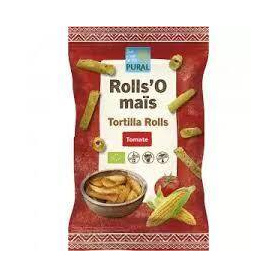 Tortilla rolls din porumb cu rosii, fara gluten, eco-bio, 125 g, Pural