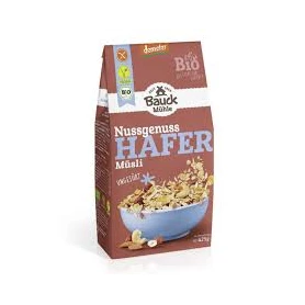 Musli de ovaz cu mix de nuci, fara gluten, eco-bio, 425 g, BauckHof