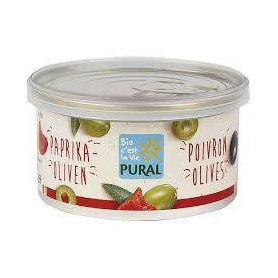Pate vegetal cu ardei si masline, eco-bio, 125 g, Pural