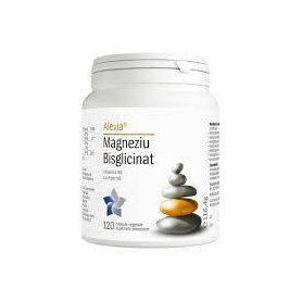 Magneziu Bisglicinat cu Vitamina B6 si Piperina, 120 capsule vegetale, Alevia