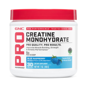 Creatina Monohidrata cu aroma de zmeura albastra, penttru sustinerea musculaturii si a functiei cognitive, 198 g, GNC